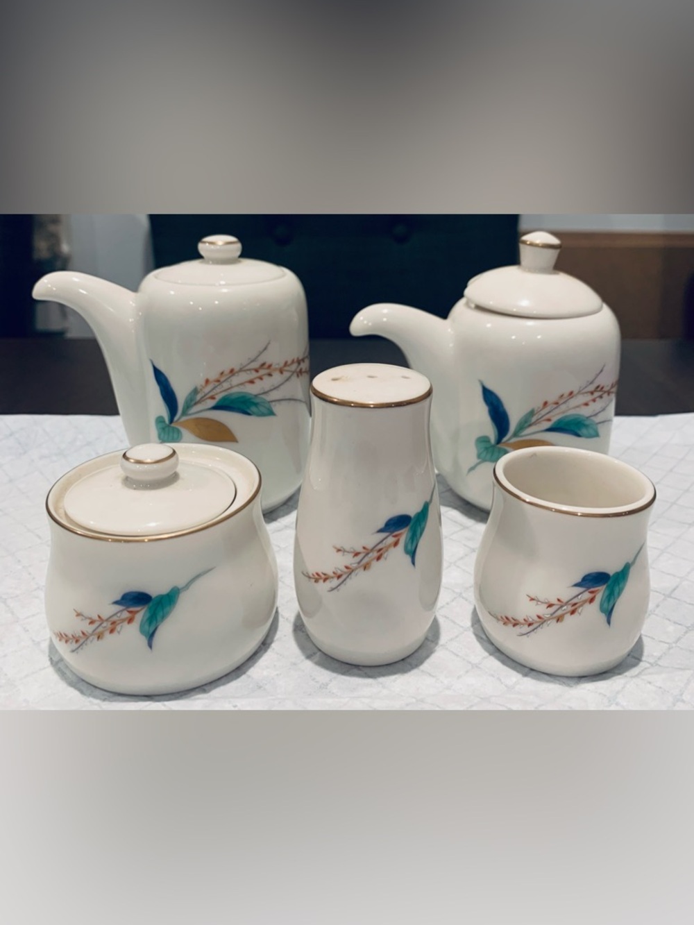 Vintage Chinese Fine Porcelain Tea & Condiment Set